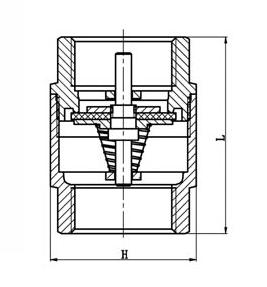 H12W铜立式回阀结构图 H12W铜立式回阀结构图