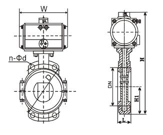 D671F46气动衬氟对夹蝶阀结构图.jpg D671F46气动衬氟对夹蝶阀结构图.jpg